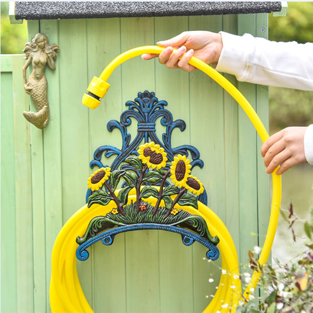 Keep Garden Tidy Schlauchhalter, dekorative Innen- und Außenschlauch-Halter-Rolle, an der Wand montiert, Gusseisen