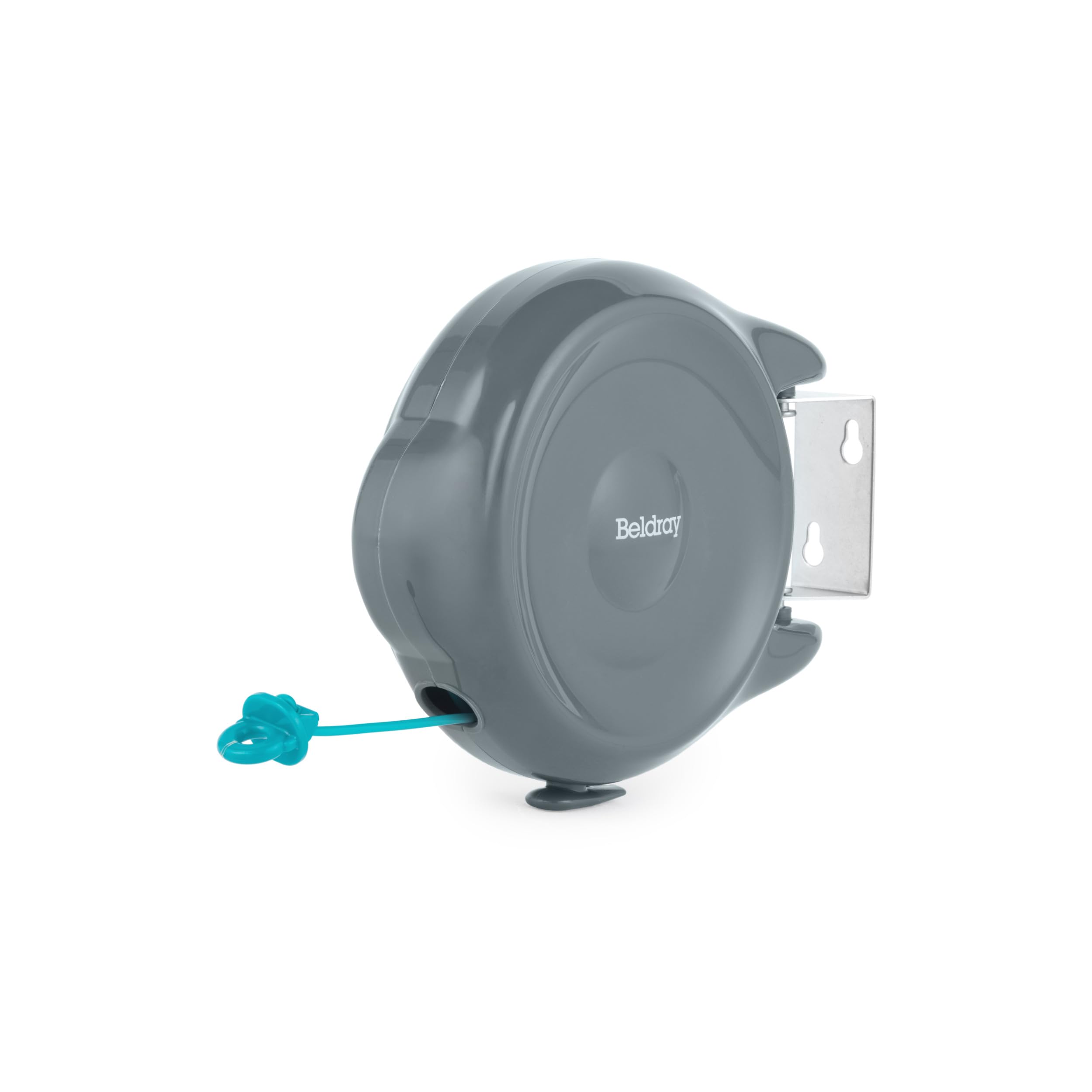 Beldray Retractable Clothesline – 15 Metre Drying Space, Anti-Slack Hook, Pivoting Wall Bracket, Multidirectional Washing Line, Space-Saving, Taut and Secure, LA035815FEU7, Grey