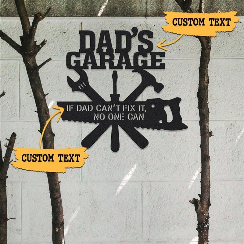Custom Metal Workshop Sign for Papa – Personalized Garage Wall Decor with Tools – Papa’s Shop Steel Sign – Father's Gift for Grandpa, Man Cave, Tool Room Decor, Dad's Garage image 4