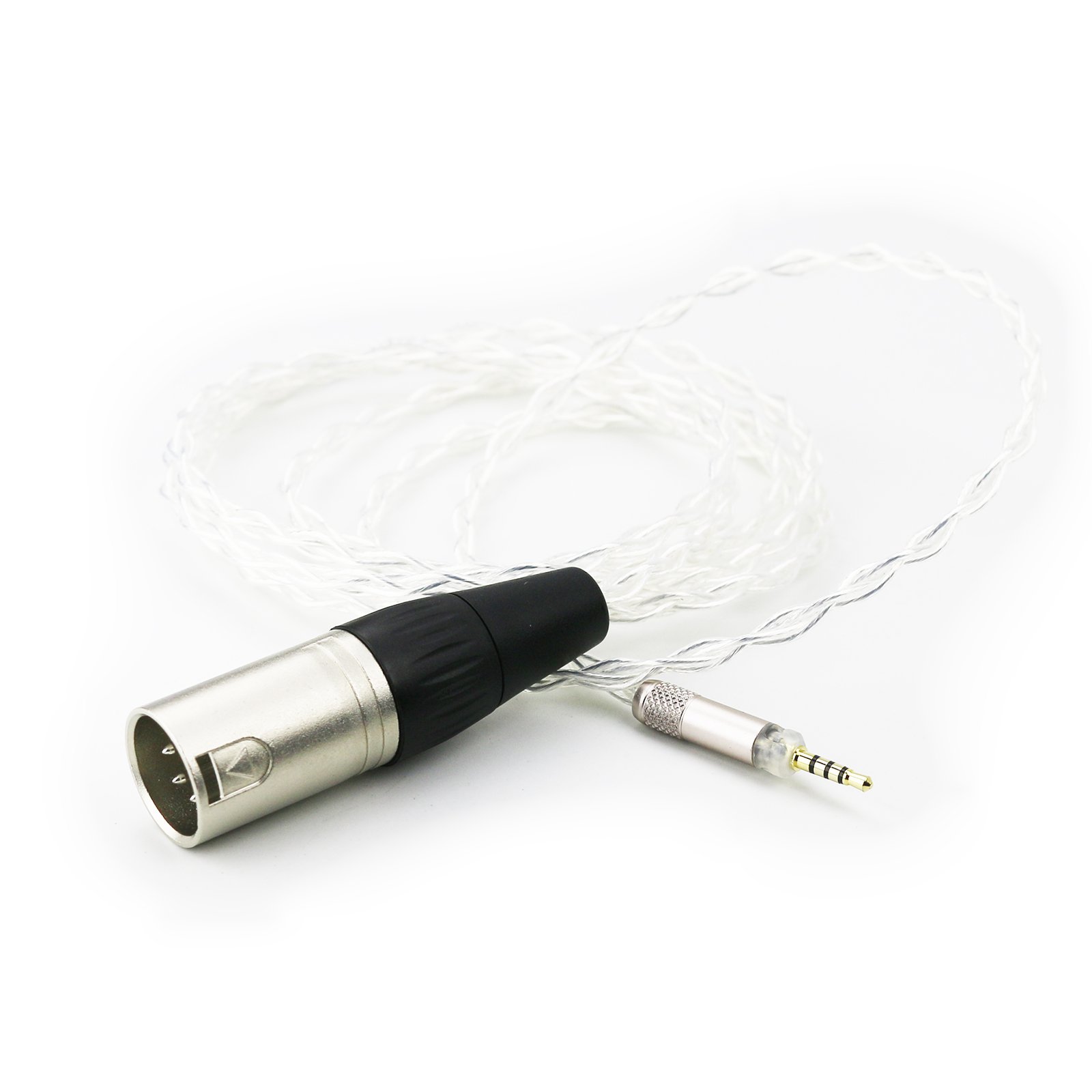 Câble HiFi XLR Mâle 4 Broches Plaqué Argent Pour Casques Sennheiser HD598 HD558 HD518 HD599 HD569 HD579 - 1.5m