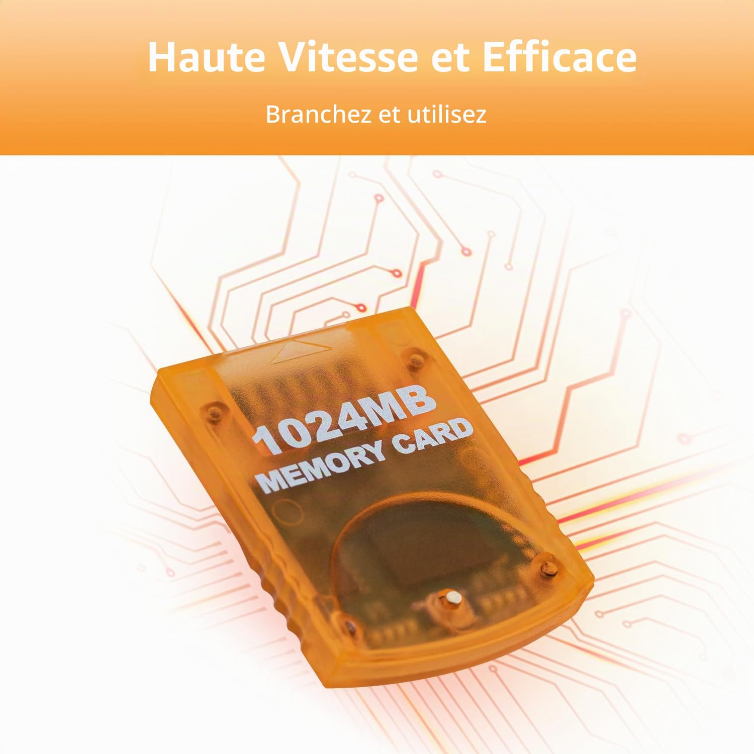Carte Mémoire 1024 Mo pour Gamecube et Wii - Memory Card Haute Vitesse (16384 Blocs) Compatible Nintendo Gamecube (NGC) et Console Wii - Stockage de Jeux Étend