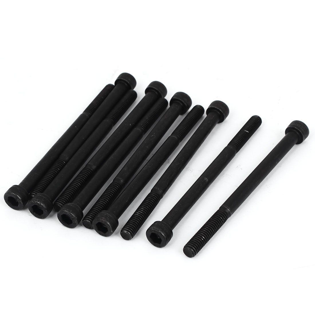 Sourcingmap M6x85mm 12.9 Alloy Steel Hex Socket Screws Partially Threaded Bolt Black 10Pcs