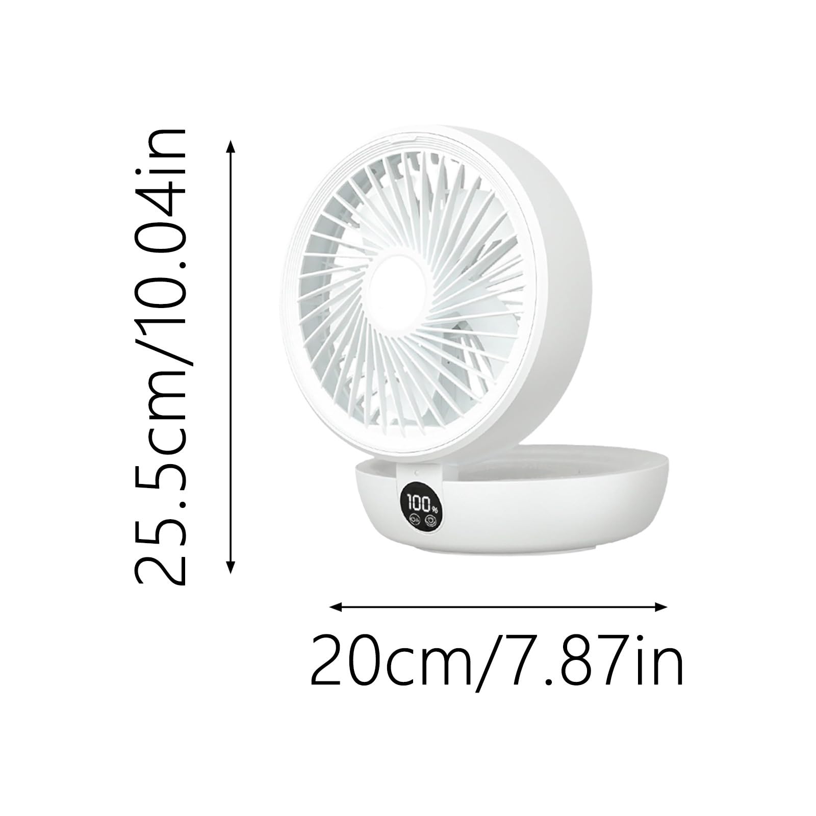Mini ventilatore con ricarica wireless, portatile, ricaricabile tramite USB, per casa, ufficio, dormitorio, estate (bianco)