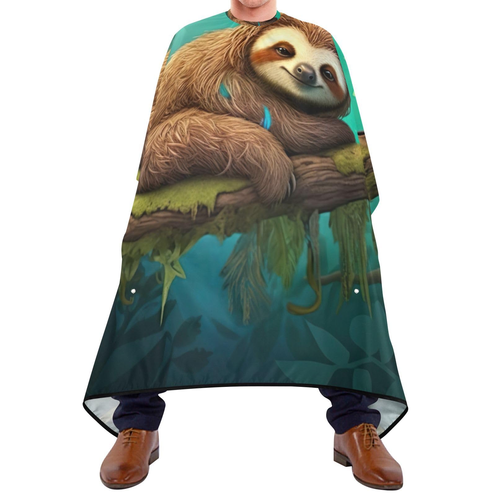 Hezely Tree Sloth Hair Dye Cape, Barber Cape for Adults,Waterproof Salon Cape,Waterproof Hairdressing Styling Hair Cutting, 65