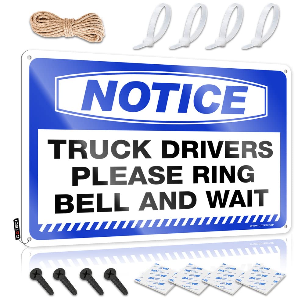 Plaque Door Vintage Wall Decor | Notice Truck Drivers Please Ring Bell And Wait Core Gift For Gardener For Science Home Decoration(20X30CM)