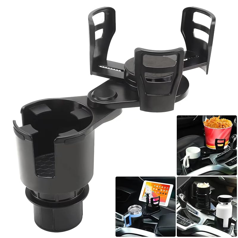 Extensor de Porta-Copos Automotivo 2 em 1 com Base Ajustável Humview Preto