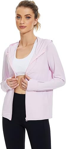 Miniatura 3 de Gacaky Chaqueta con capucha para mujer, con protección solar UPF 50+, ligera, con cremallera completa, manga larga, para senderismo, rendimiento con