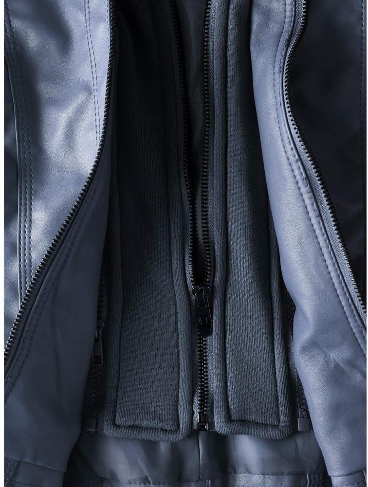 Newbestyle Faux Leather Jacket for Women Biker Jacket with Hood Womens Motorcycle Jacket - Image 6