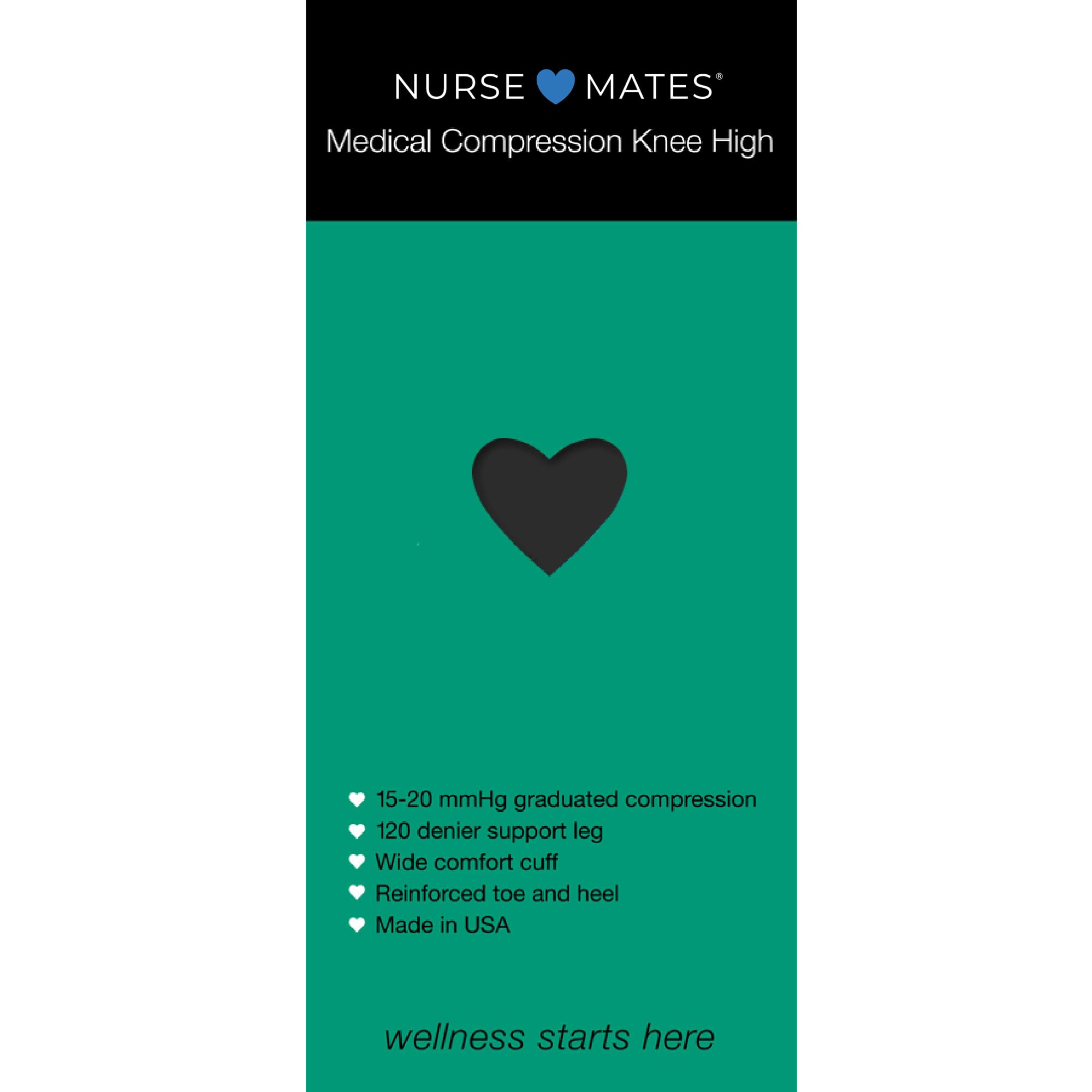 Nurse Mates Women's 15-20 Mmhg Medically Correct Compression Knee High Stockings Hosiery