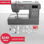 SINGER Heavy Duty 6800C Computerized Sewing Machine with Accessory Kit | Strong Motor with Enhanced Piercing Power, 586 Stitch Applications, LCD Screen, Full Metal frame & 1-step Buttonhole | 586 stitch applications, LCD screen, lettering font, mirro
