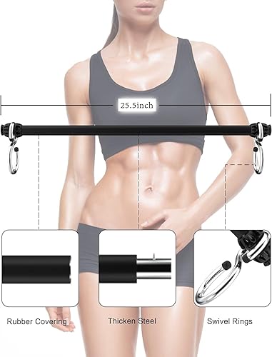 Miniatura 3 de Barra de banda de resistencia portátil de 25.5 pulgadas, gimnasio en casa, entrenamientos corporales, sentadillas, levantamiento de pesas,