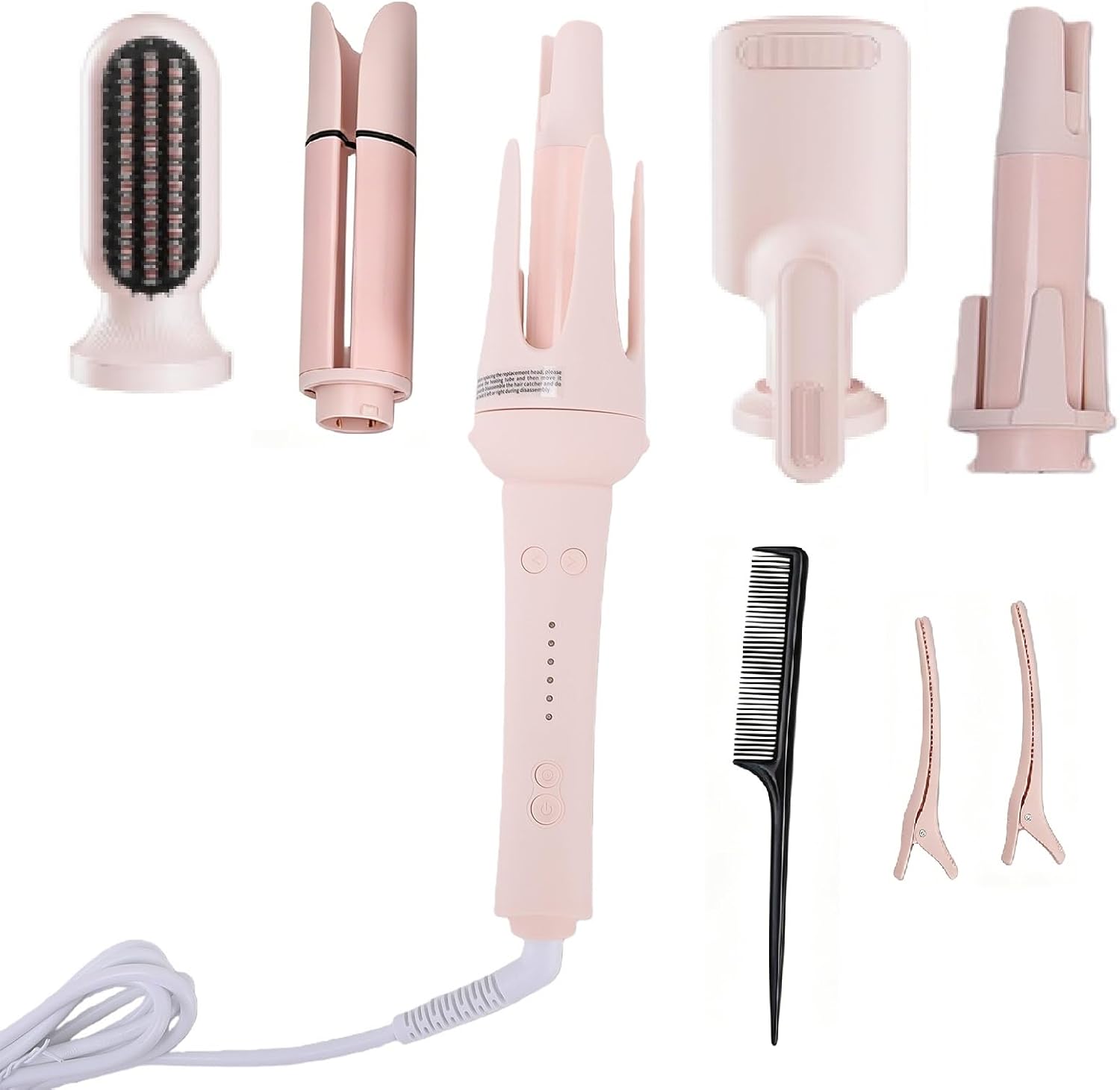 Automatic Curling Iron, Hair Curlers with 5 Curling Barrels, 5 in 1 Straightening & Volumizing Brush with 3 Temperature Timer Auto Rotating Curling Iron Hair Curling Wand for Versatile Styling