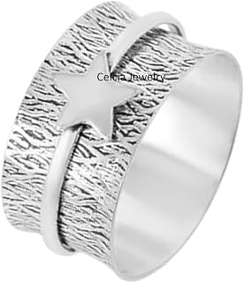 Avenger Sign Spinner Ring, Pure 925 Sterling Silver Spinning Star Ring, Fidget Ring, Beautiful Handmade Jewelry For Women Men, Stunning Ring, Anxiety Meditation Ring