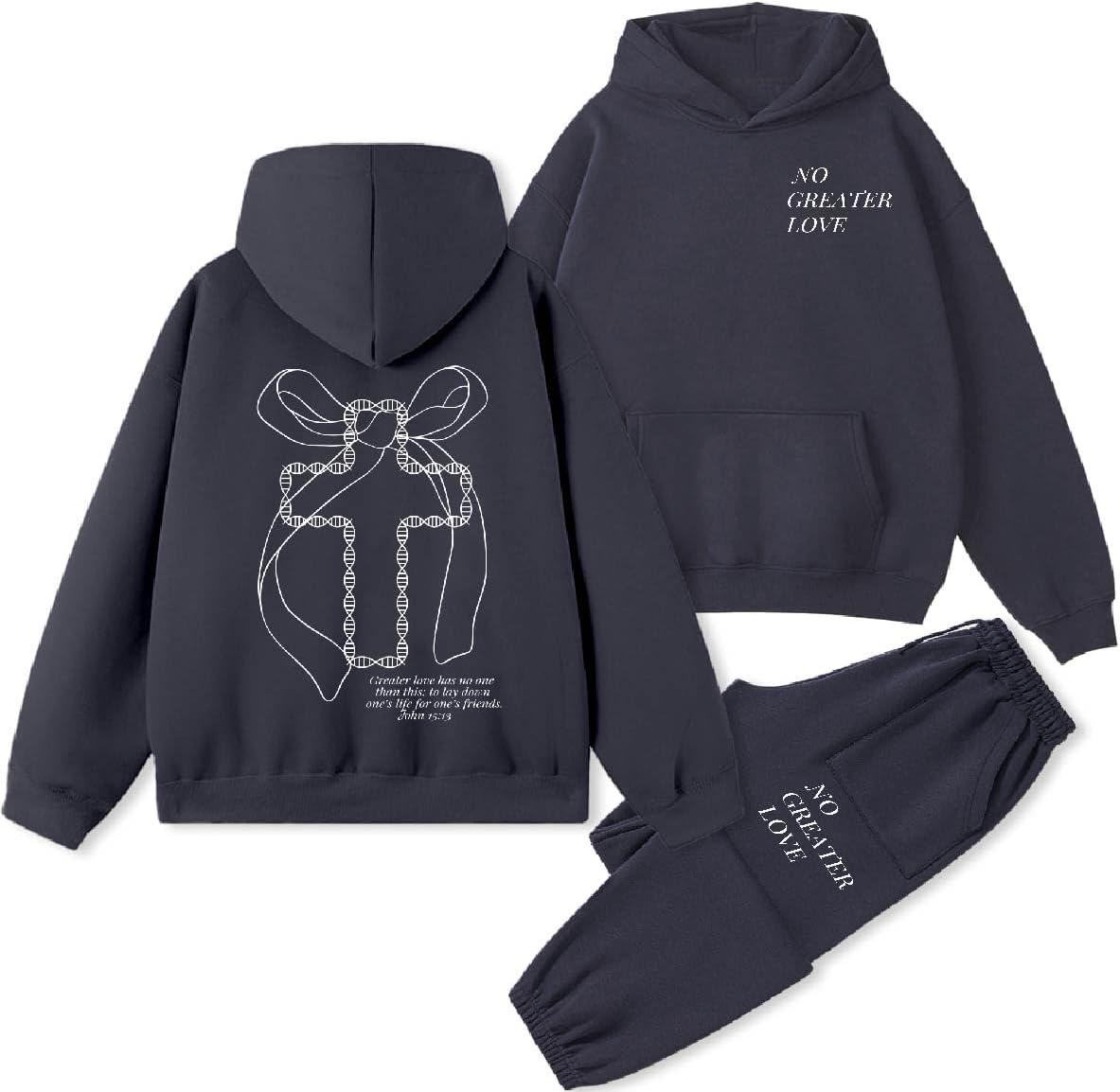 Graphic Hoodies for Men Women Unisex Washed Hoodie Set Oversized Sweatshirt Cross