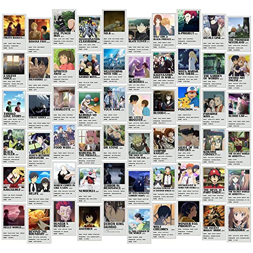 Anime Room Decor Kit - 60pcs Cute Posters, Wall Collage, Accessories and Gifts for Teen Kids Bedroom