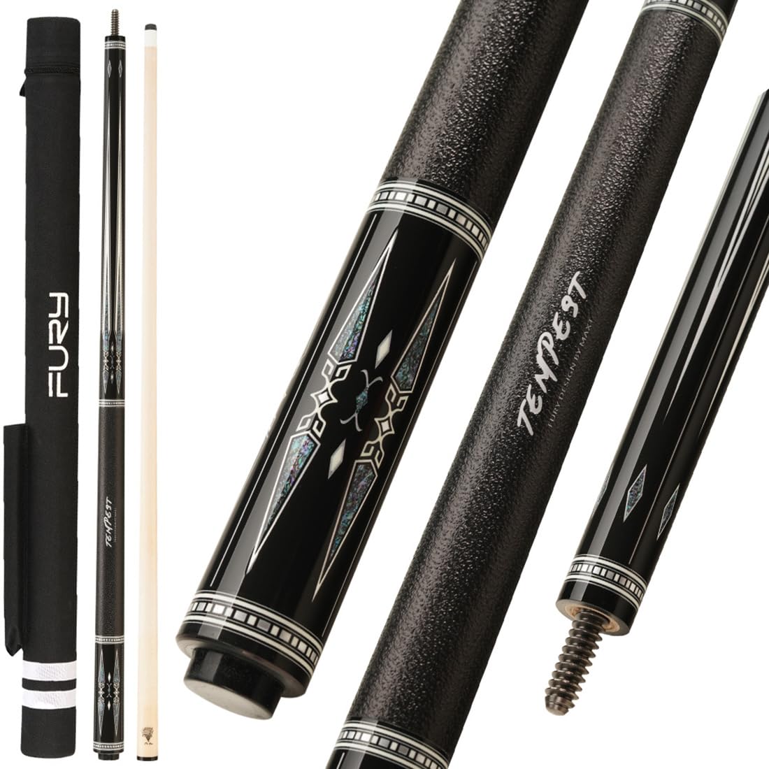 CRICAL Fury AE Series Pool Cue Stick - 58 inch Maple Billiard Pool Stick, 19/20 oz 1/2 Maple Pool Cue Stick Kit, 2-Piece Billiard Pool Cue Stick