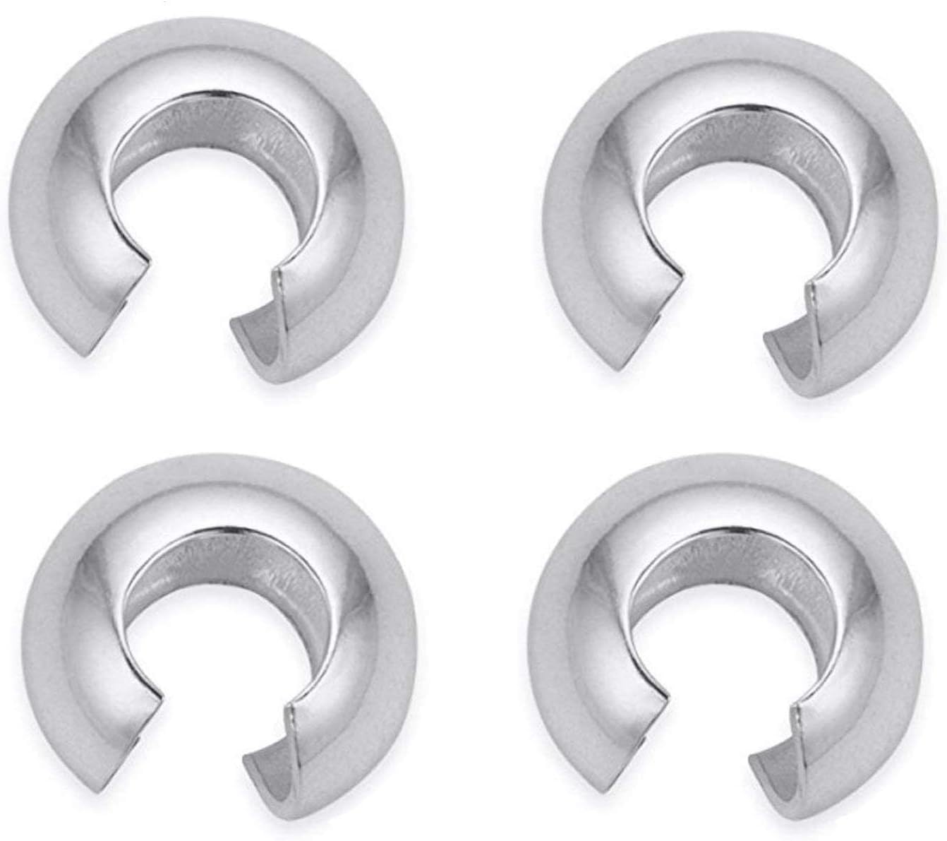 200PCS Silver Crimp Covers,4mm Crimp Beads Knot Covers for Jewelry Making 200Pcs
