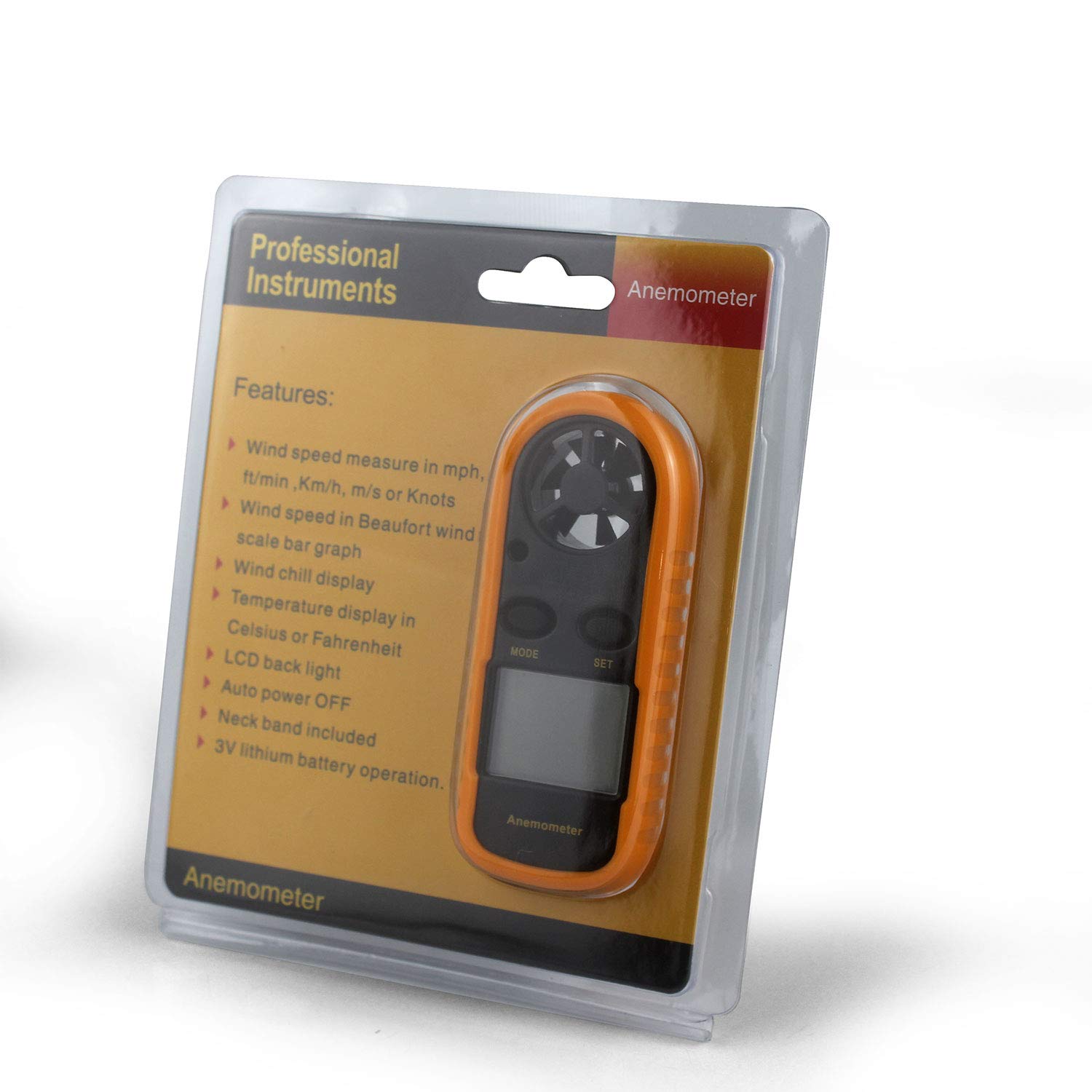 Windmessgerät mit LCD Anzeige Digitales Anemometer für Windsurfen, Kite Fliegen, Segeln, Surfen, Angeln, Messen von Windgeschwindigkeit