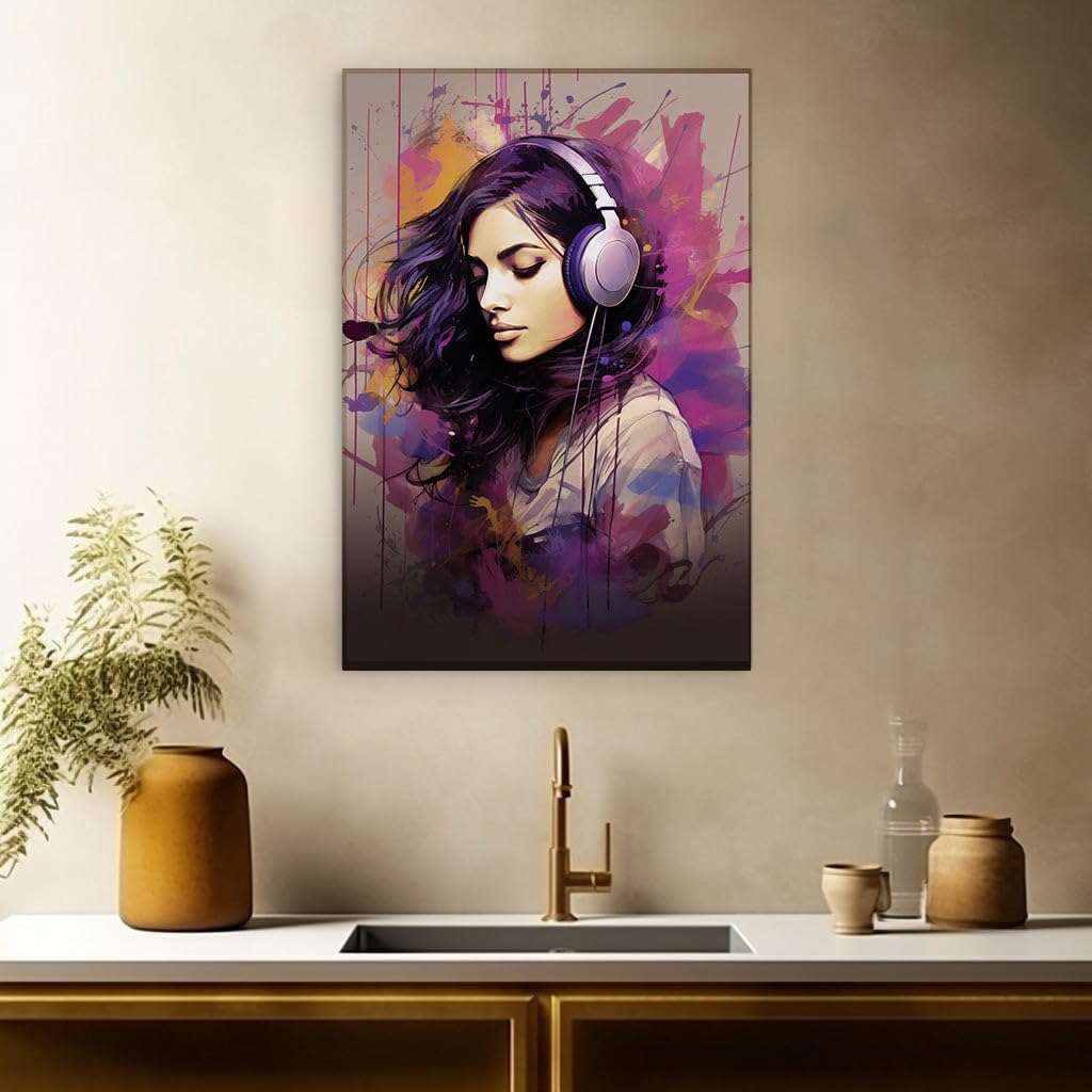 Canvas for Living room. Whispers of Color: A Digital Portrait of Youth in the Breeze, 27 x 18 inch Canvas Wall Art - Artistic Inspirations For Tweens - Modern Home Decor