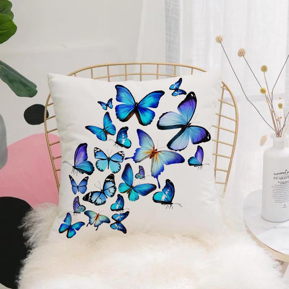 HYOSXW Cushion Cover,Throw Pillow Case Home Decorative for Living Room Bedroom Sofa Chair 16X16 Inch,Many different butterflies isolated on white background,Pillowcase 40X40cm
