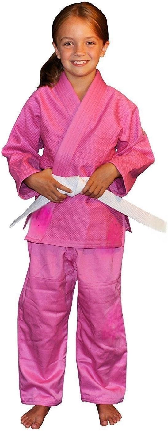 Kid’s Gi, Cotton-Blend Jiu-Jitsu Uniform for Kids, All-Around BJJ Gi, Pink, Size WC0