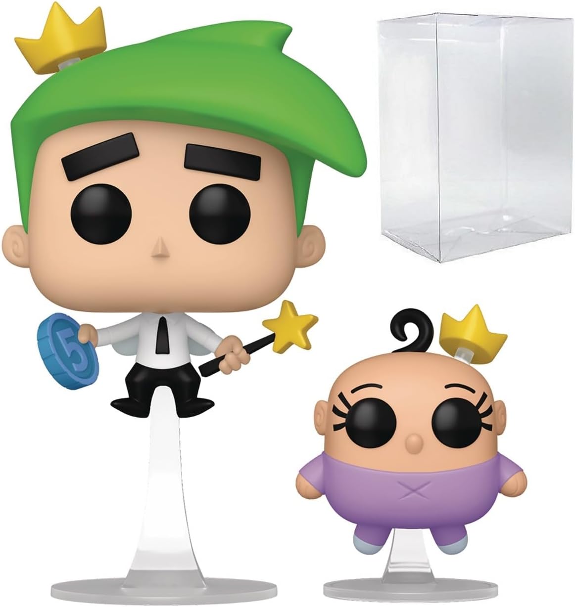 POP Animation: The Fairly Odd Parents - Cosmo and Poof Funko Vinyl Figure (Bundled with Compatible Box Protector Case), Multicolored, 3.75 inches