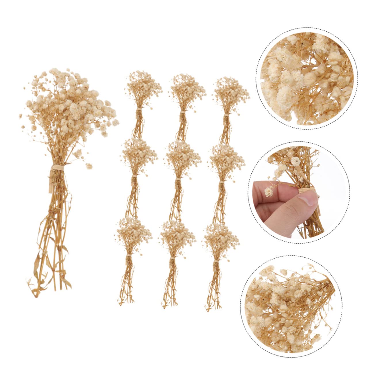 VILLCASE Lot De 5 Bouquets De Gypsophiles Séchées Fleurs Artificielles Naturelles Décoration Dintérieur pour Mariage Banquet