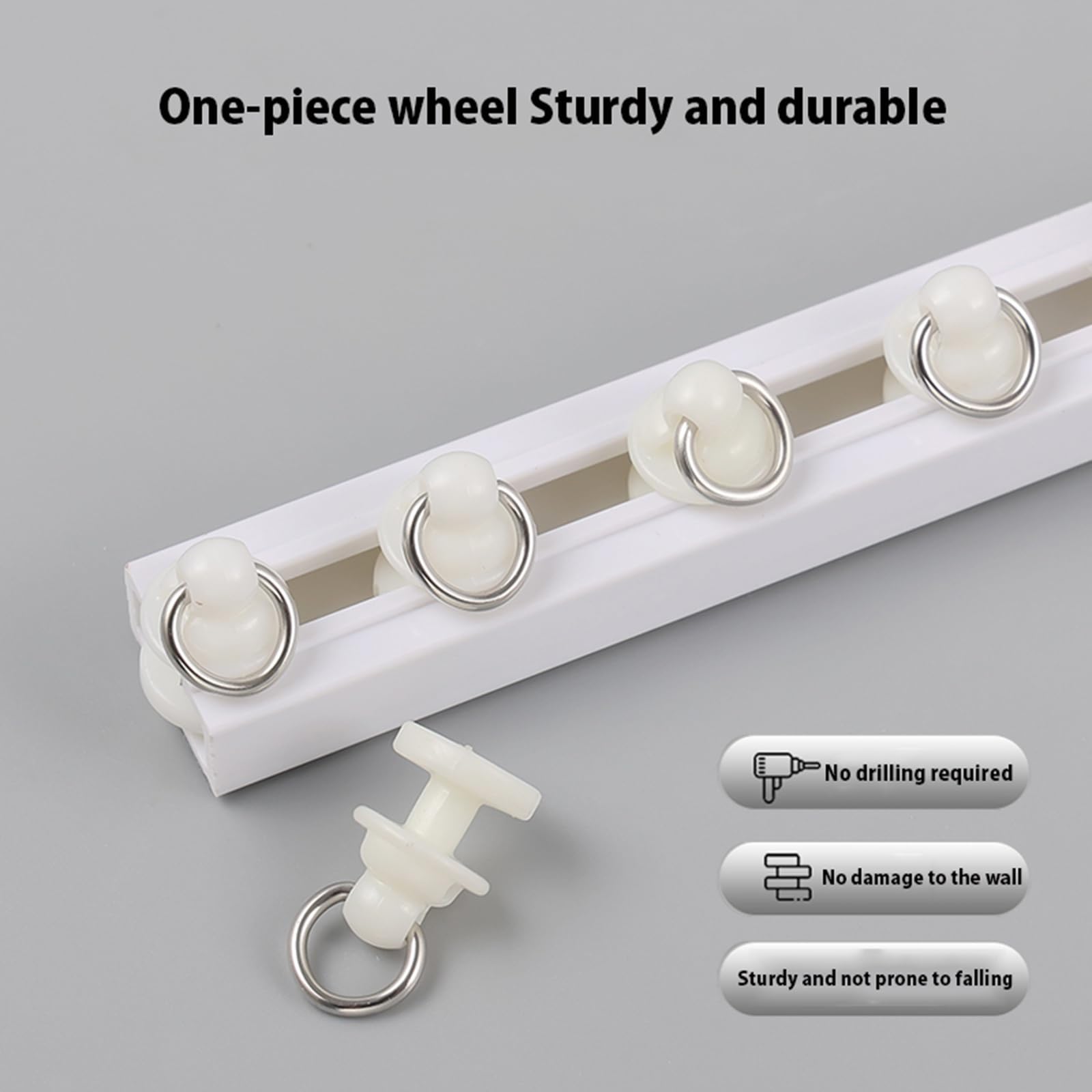 Sistema di binari per tende da soffitto, autoadesivo, senza trapano, silenziosa, per una facile installazione in camera da letto e soggiorno, ideale per il trattamento delle finestre di casa e hotel