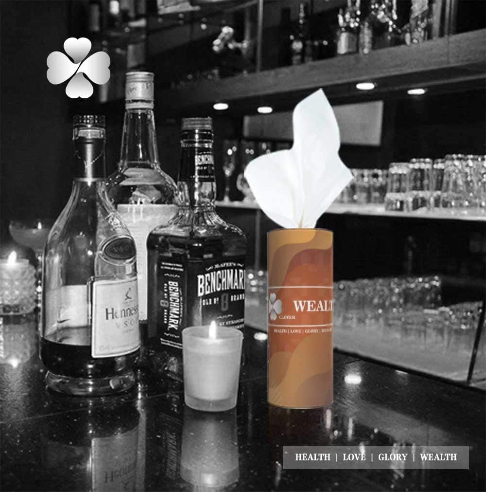 CLOVER Car Tissues- Facial Tissues in Canisters with Practical Cup Holder, Facial Tissues with Lotion Fit Car、Travel、Home、Office ，3-Ply, 50 Count / 4 Canisters，Soft, Durable,Convenient & Decorative