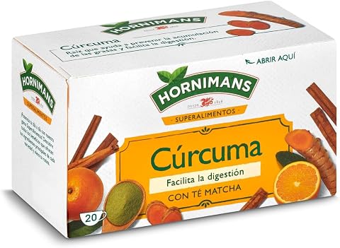 Hornimans Infusión de Cúrcuma con Té Matcha 100% Natural | 20 bolsitas | ConTeína