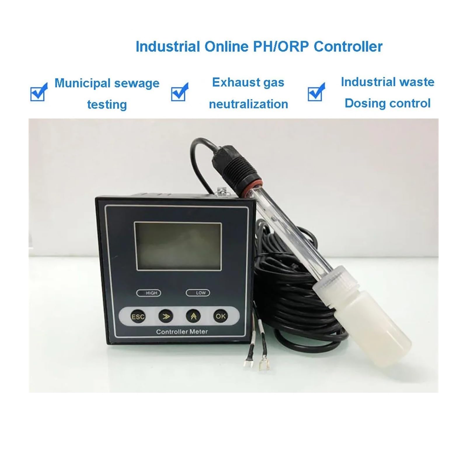 kits de prueba de suelo, Medidor de pH, contdor en línea con RS485, Ralay Out, precio más bajo, medidor y EC hidropónico automático(Silver 2PCS)