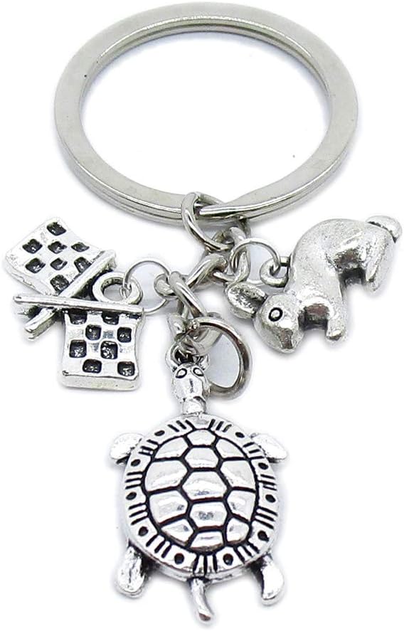 50 Pieces Keyring Keychain Wholesale Suppliers Jewelry Clasps BT4740 Turtle Tortoise Flag Racing Easter Hare Rabbit
