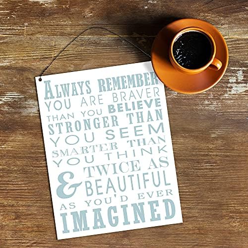 Dorothy Spring Always Remember You Are Braver Than You Believe Quote Plaque Metal Sign Size 15x20cm