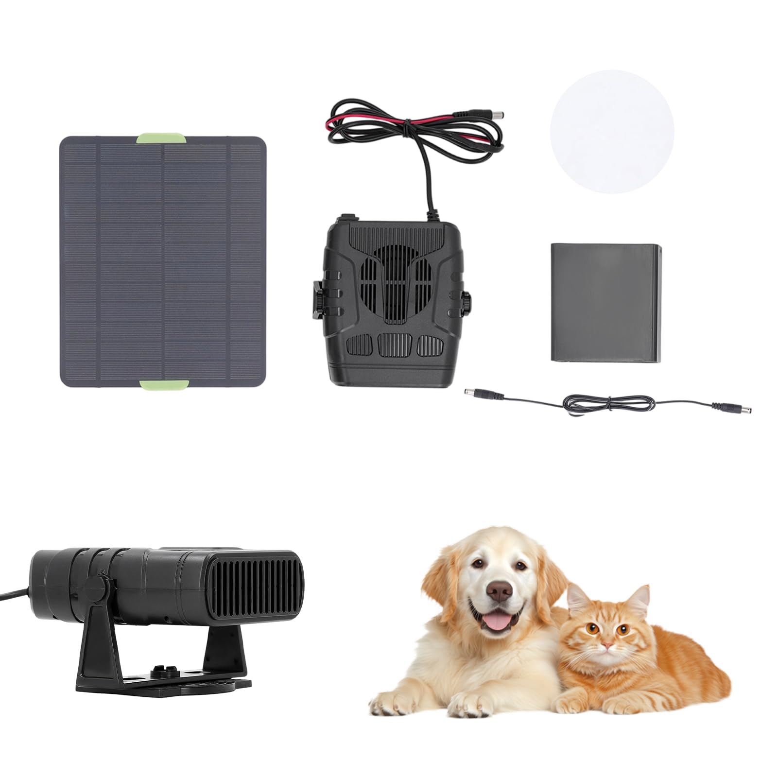Whychstore Panneau solaire à cristaux 20 W - Chauffage extérieur portable pour serre, abri de jardin, niche pour animaux domestiques