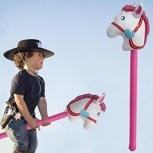 Miniatura 1 de 1 globo inflable de palo de caballo inflable con cabeza de caballo para decoración de fiesta, fiesta de cumpleaños de caballo, suministros de