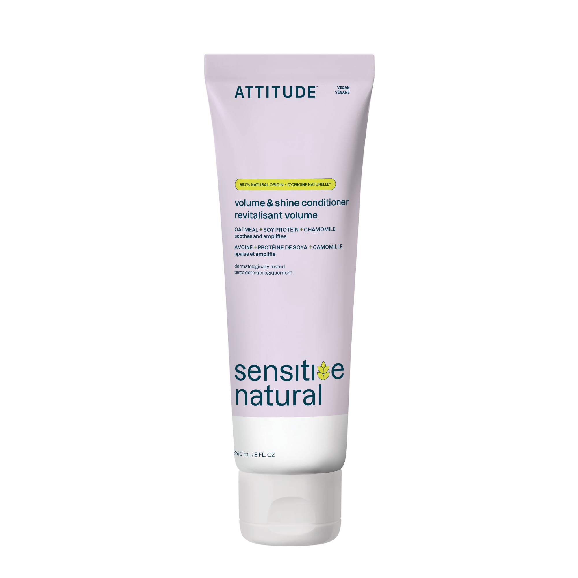 ATTITUDE Volume and Shine Hair Conditioner for Sensitive Dry Scalp for Thin Hair Soothing Oat, Naturally Derived Ingredients