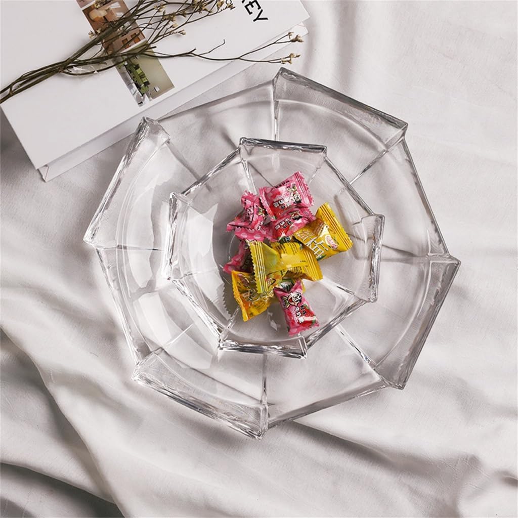 Household Living Room Coffee Table, Fruit Plate, Thickened Glass Bucket, Transparent Snack, Candy