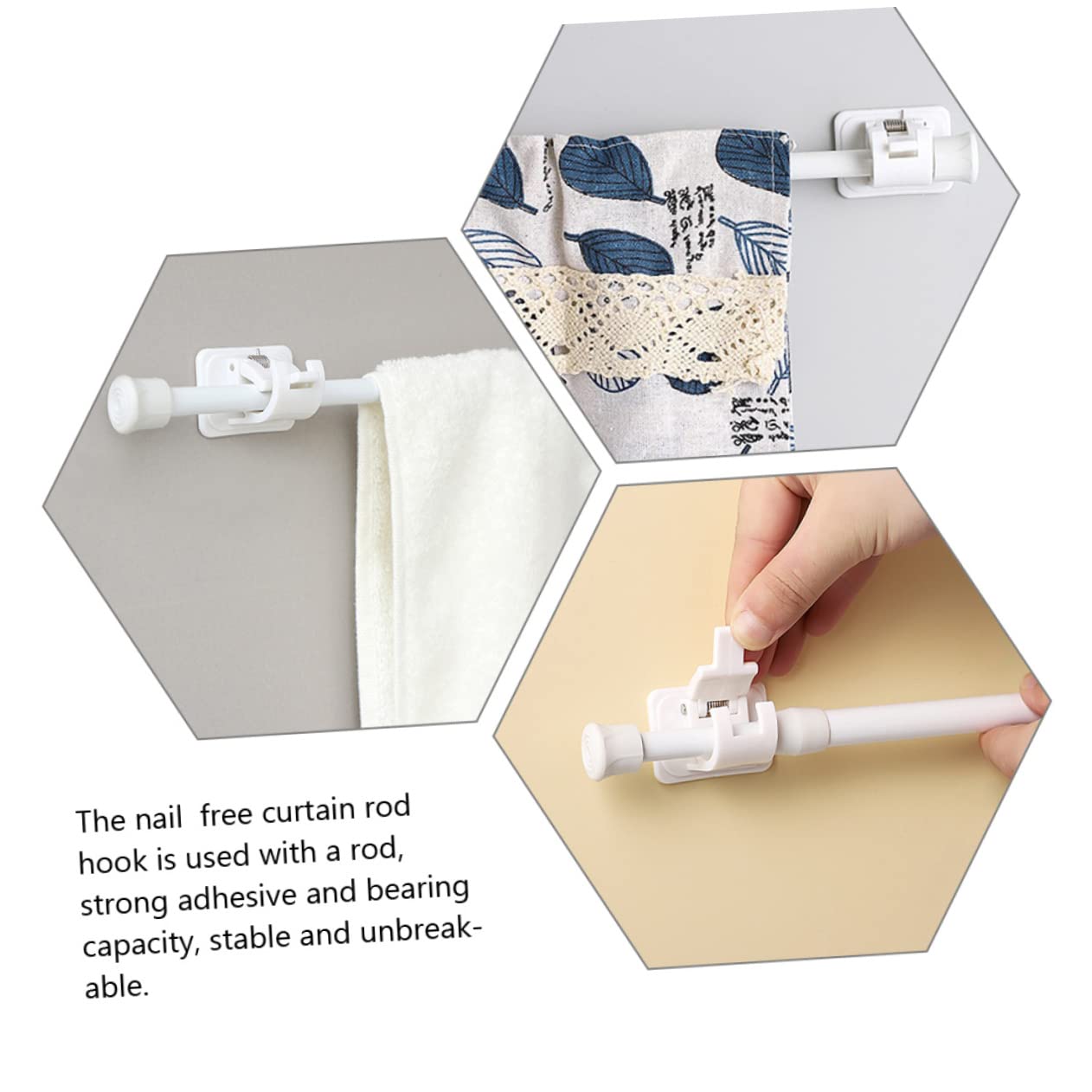 Alipis 3 Ensembles Crochet Collant pour Tringle À Rideau Vis Tringles À Rideaux en Or Pendaison Baie Filet Belvédère Crochets De Tringle À Rideau Étagère Double Blanche Abdos 4 Pièces * 3