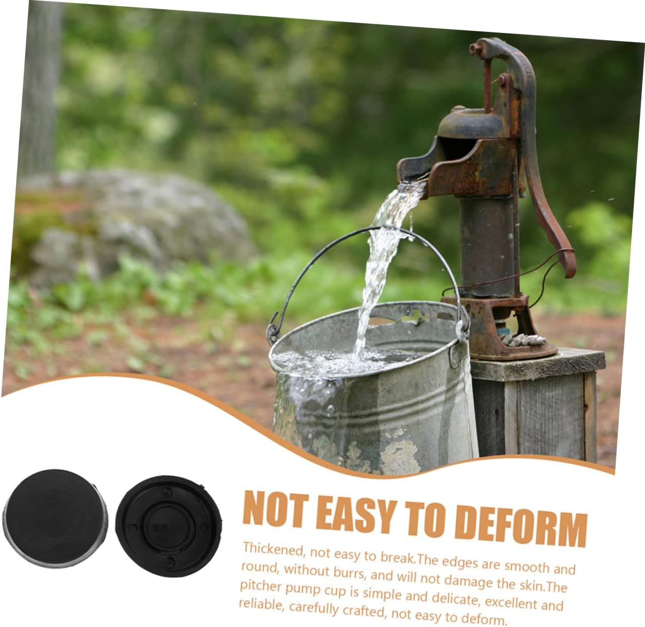 Uonlytech 3Pcs Durable Rubber Pitcher Pump Cups Water Pump Parts Replacement Convenient Wear Resistant Seal Cups