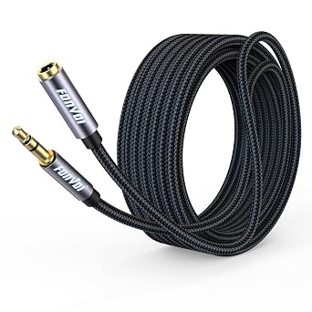 20FT 3.5mm Aux Jack Audio Extension Cable، Male to Female، TRS Headphone Extension Cable متوافق مع Heaphone، MP3 Players iPhone iPad Tablets Media Player