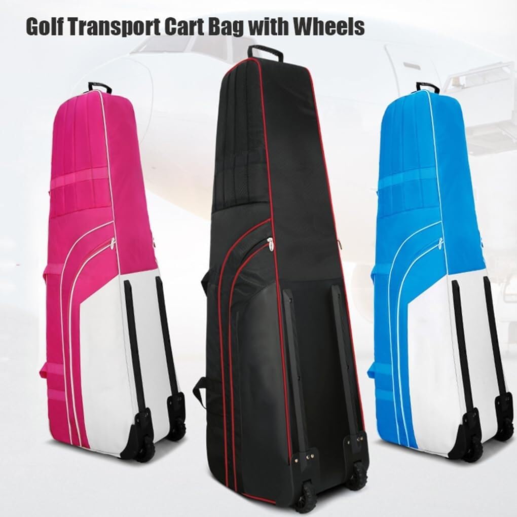 Golf-Reiseabdeckung for Golftasche, Golf-Transportwagentasche mit Rädern/Zahlenschloss, Faltbare, verdickte Flugzeug-Konsignationstasche