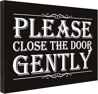 Please Close the Door Gently Sign for House, Closed Door Sign for Home, Use for Office or Business Front Door Warning Reminder Signs, Apartment Porch Entrances Wall Decor Use 3.55" x 5.15" - PMA028