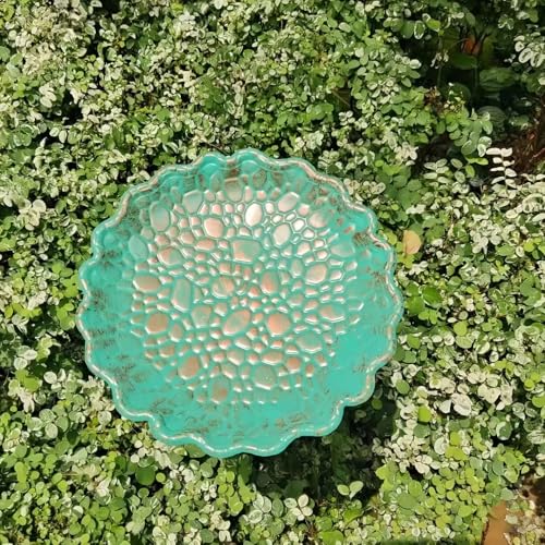 Vogeltränke Stehend Groß, 30 x 80 cm Ultra Rostfrei Robust Langlebig Vogelbad Garten, Metall Vintage Vogeltränke Garten Wassertränke für Vögel, Bird Bath Vogelbad Futter Schale Stehend Winterfest (03)