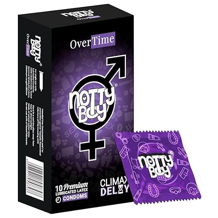NOTTY BOY Extra Time Delay Condoms For Men Longer Duration - 10pcs (Packof 1)