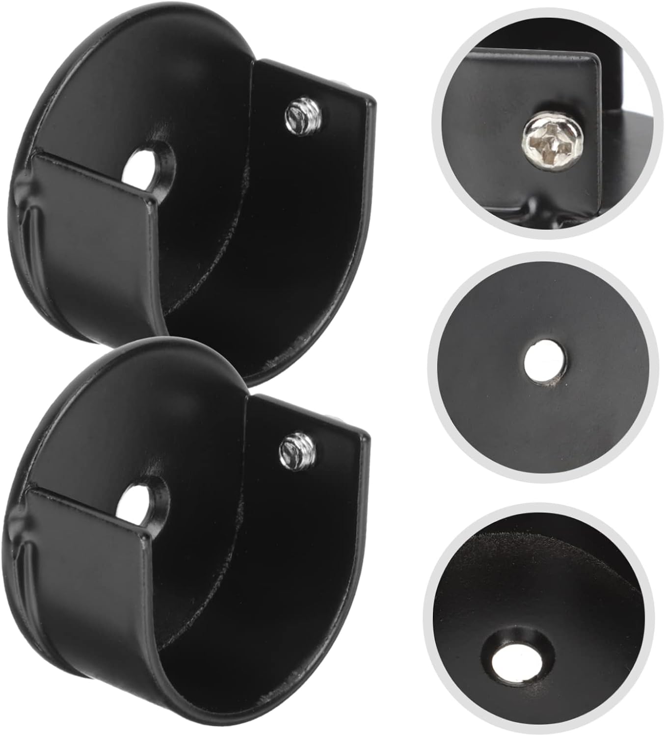 IMIKEYA 6pcs Heavy Duty Curtain Rod End Brackets Sturdy Wall-Mounted Support for Closet Rods Curtain Pole Holders for Living Room Bedroom and Office