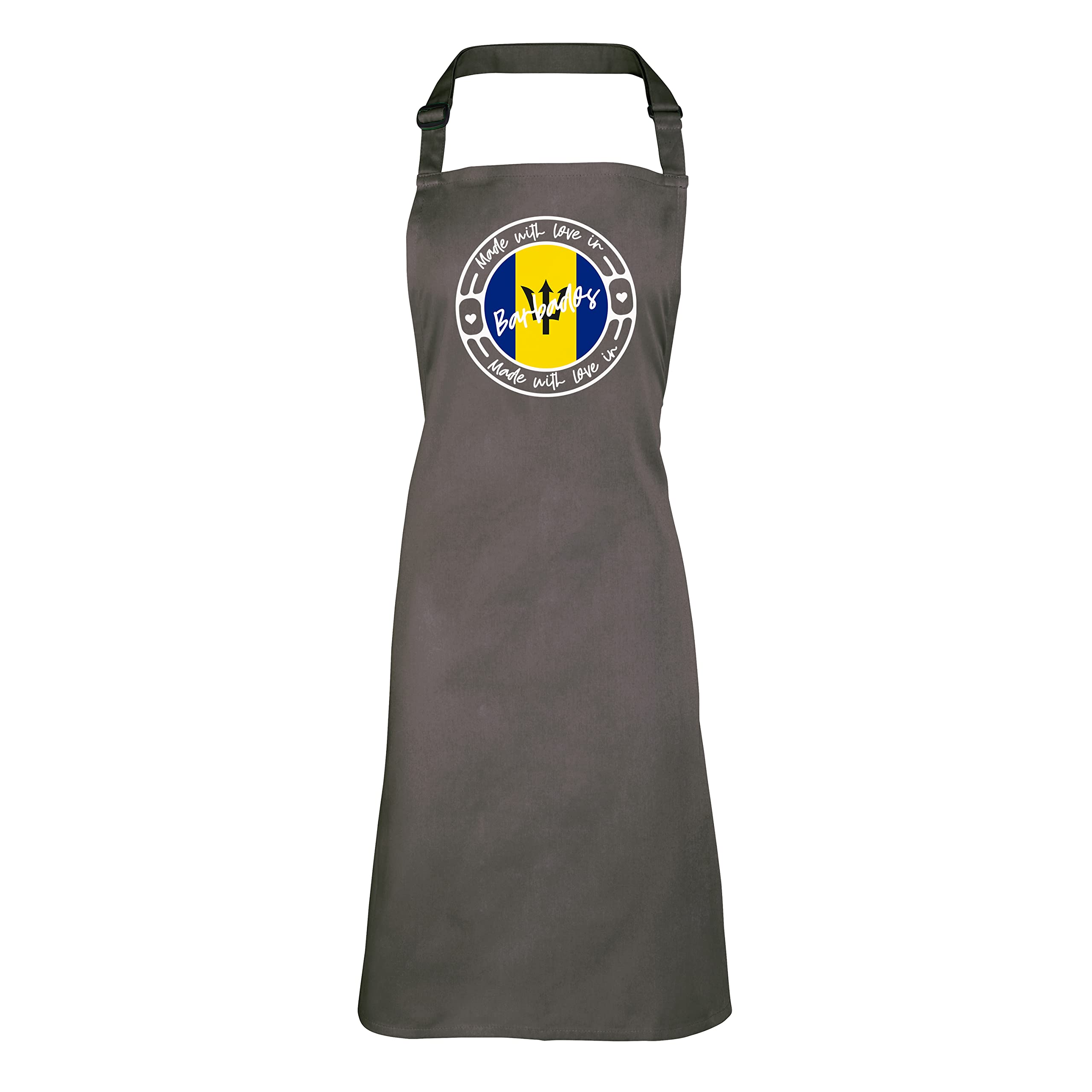Shopagift Made With Love In Barbados Country Apron Gift - Grey