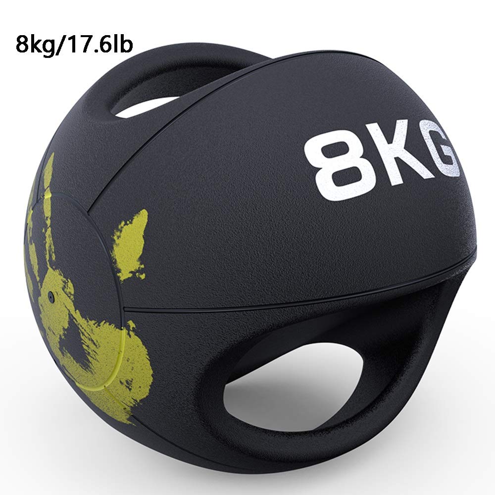 Palle mediche Doppio Manico Medicina Fitness Palla, Forza Formazione Rubber Ball, Stabilmente Equilibrio Il Gravity Ball, 3kg, 4 kg, 5kg, 6kg, 7 kg, 8 kg, 9 kg, 10kg, 12kg (Size : 8kg/17.6lb)