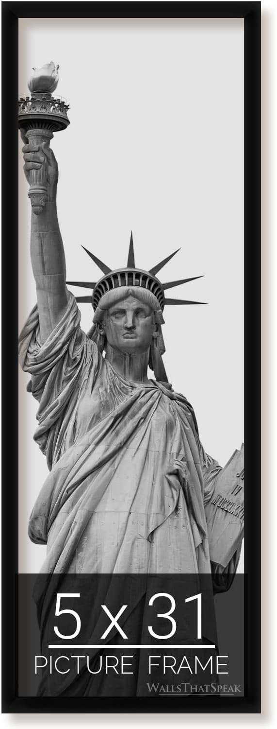 wallsthatspeak 5x31 Black Picture Frame for Puzzles Posters Photos or Artwork
