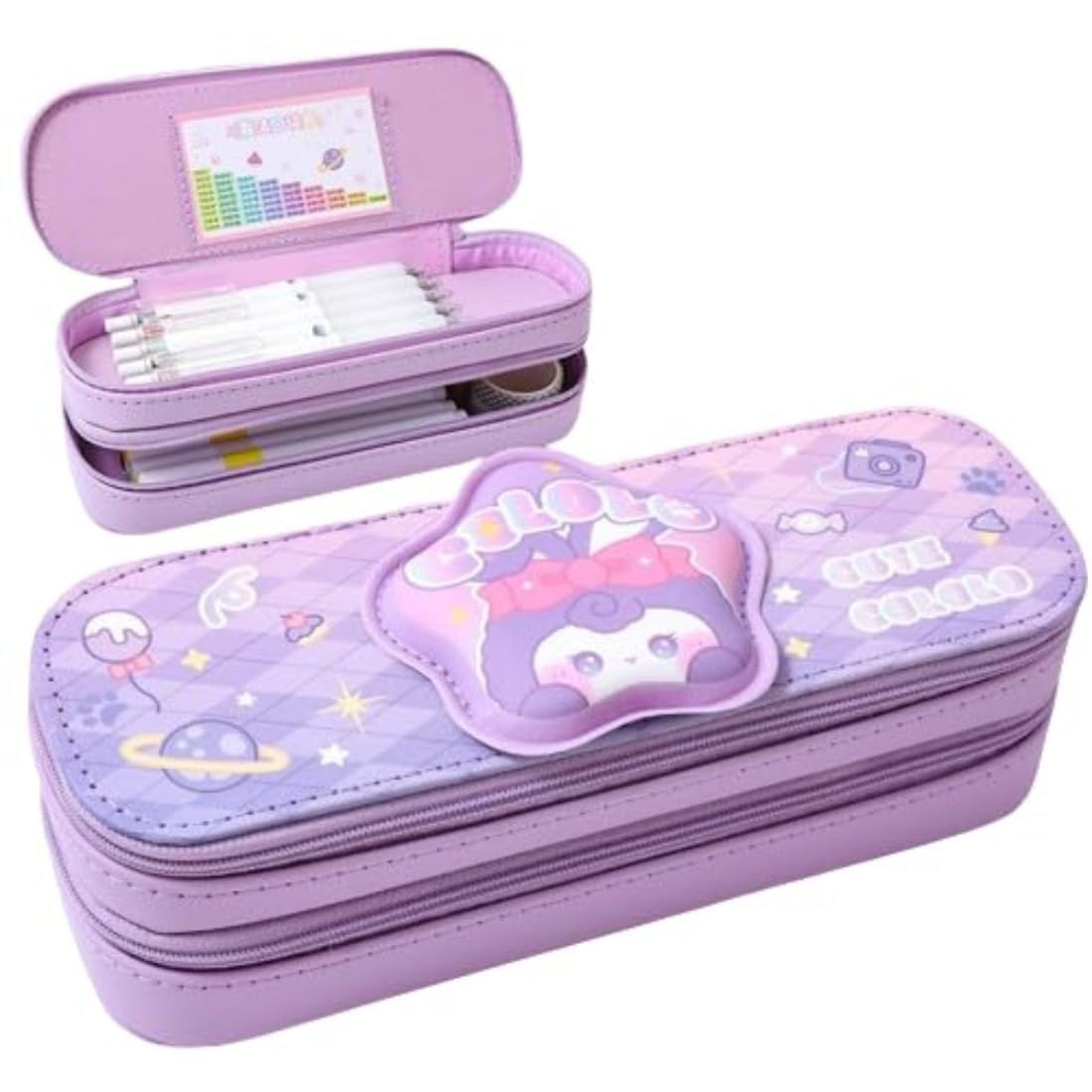 DEOXY Cartoon Theme Pencil Case - 3D EVA Pouch, Multipurpose Zipper for Kids, Pen and Pencil Bag for School Kids, Girls, S...