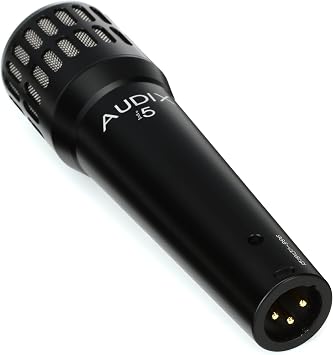 AUDIX i5 Dynamic Instrument Microphone: Pro Snare Mic/Guitar Amp Microphone - Black